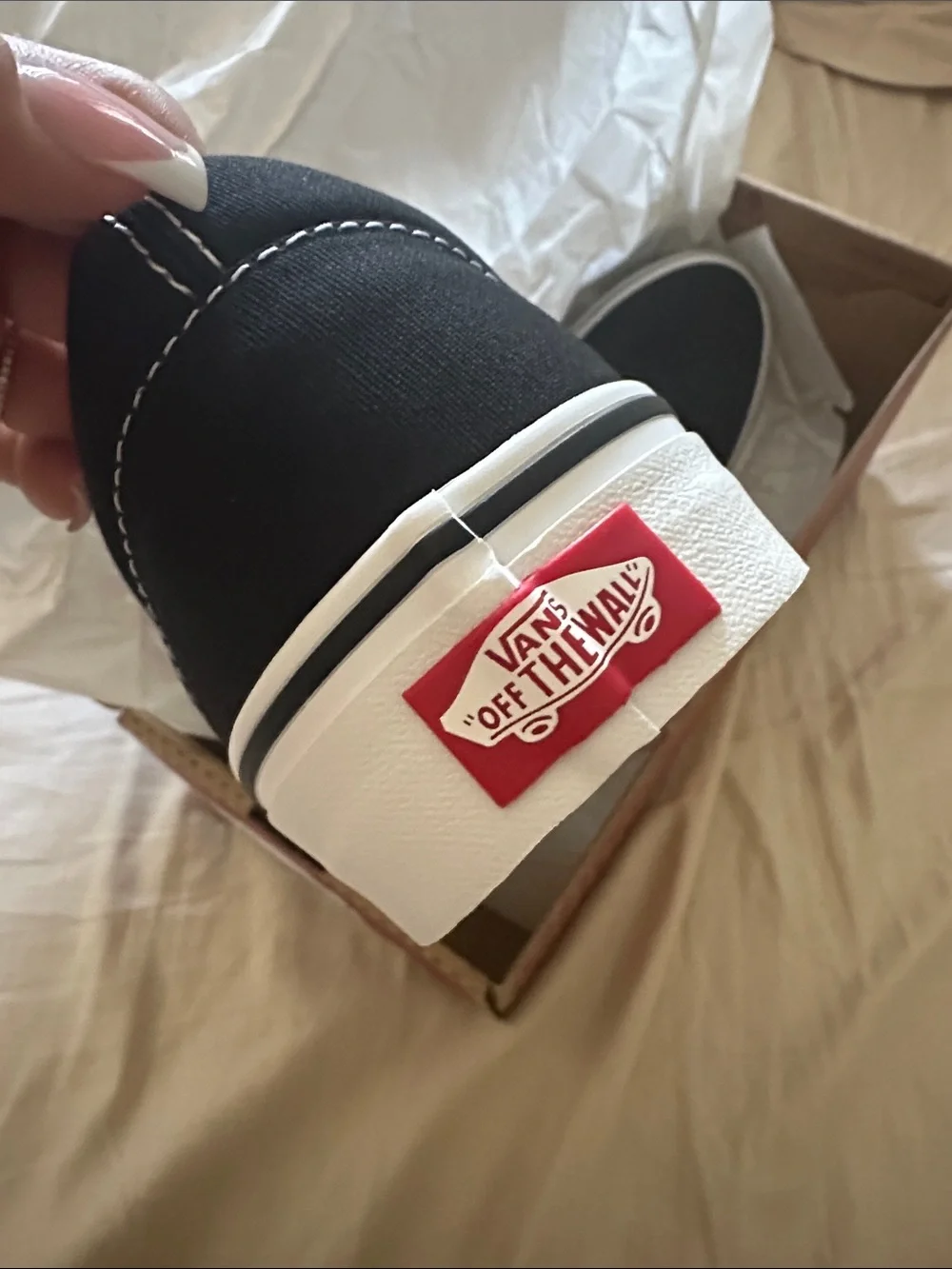 Vans Black & White Slip-On Loafer